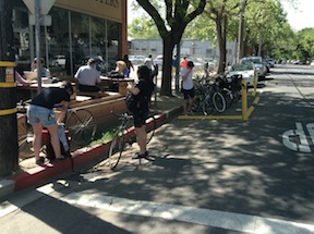 bike corral and overload at Insight Coffee
