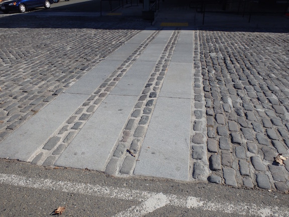 Crosswalk and cobblestones, Front Street, Old Town Sacramento