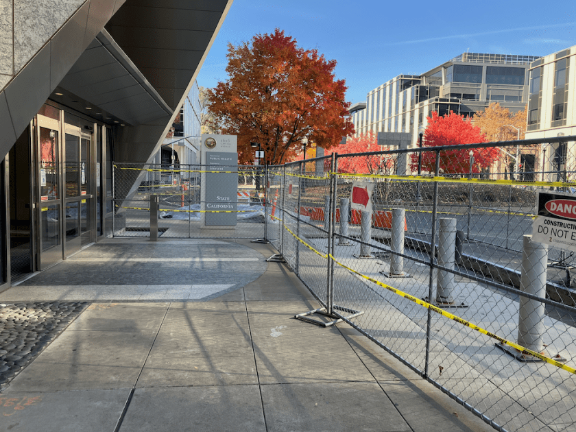 1616 Capitol Ave construction blocking sidewalk