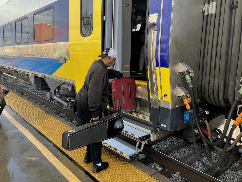 photo of San Joaquins Venture boarding steps