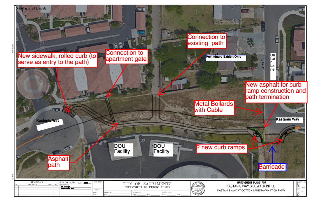 diagram of Kastanis Way shared use path