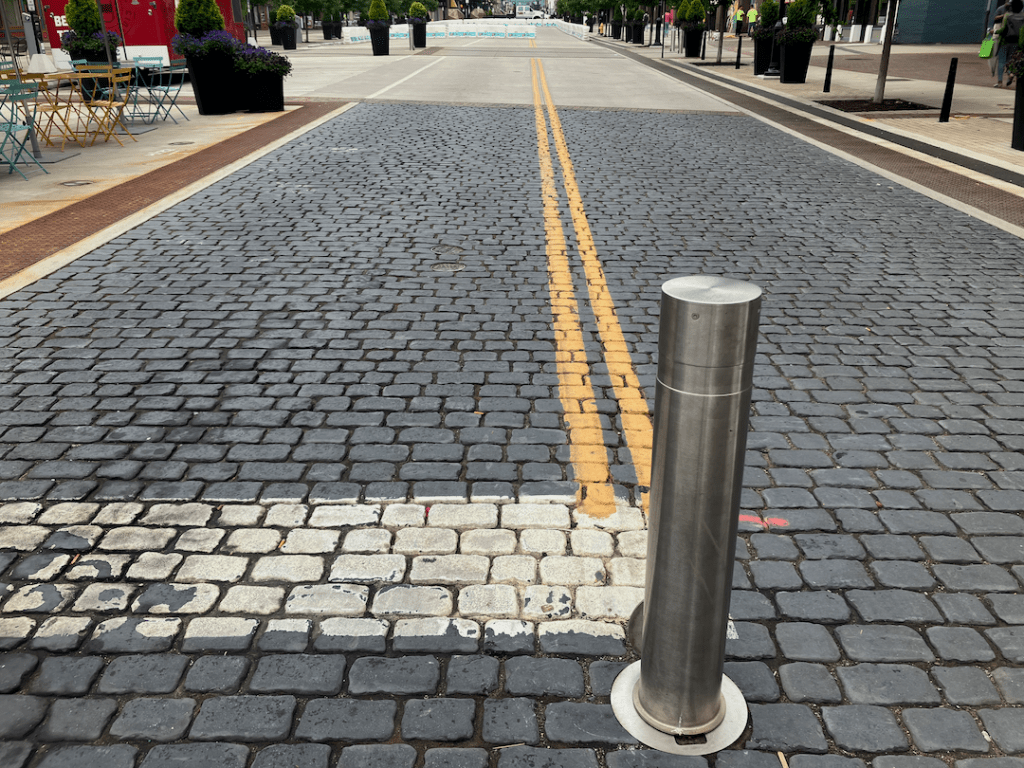 photo of brick texture treatment, Court St, Cincinnati