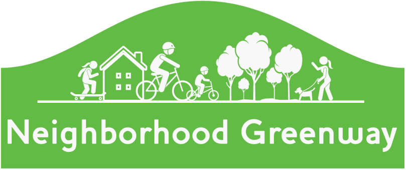 neighborhood greenway sign, Eugene, OR