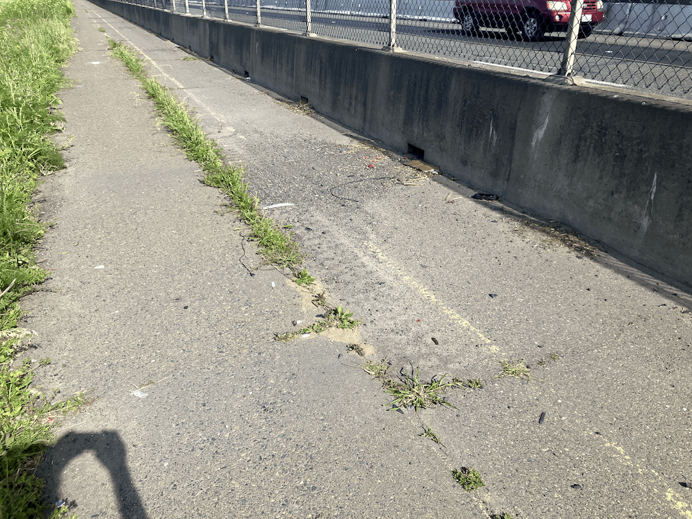 photo of Yolo Causeway linear cracks