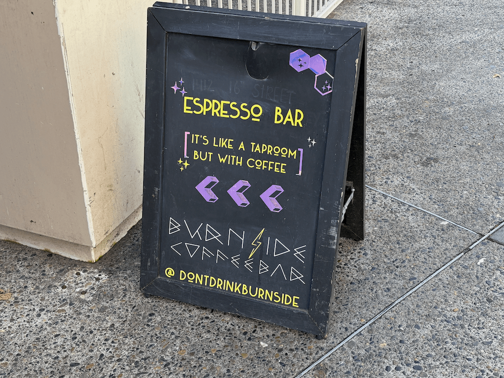 photo of Burnside Coffee sign