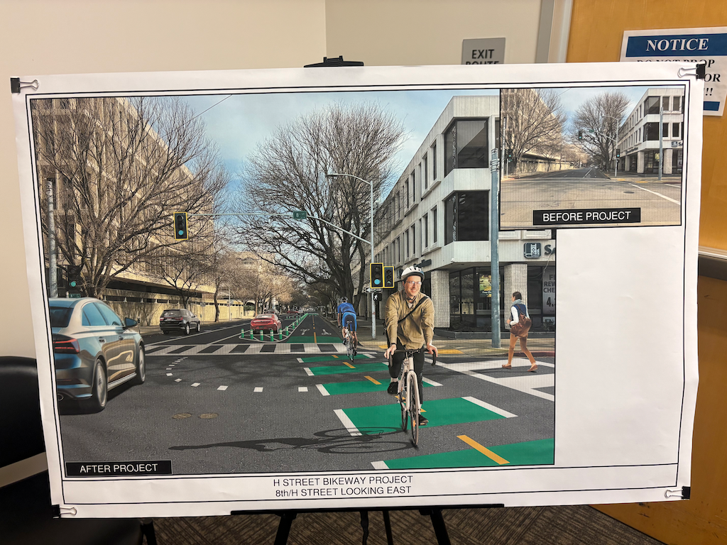 rendering of H-St-Bikeway at 8th St