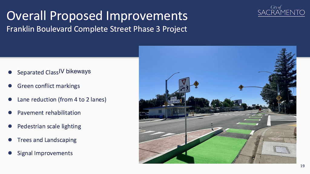 Franklin Blvd Phase 3, overall proposed improvements, slide from SacATC presentation